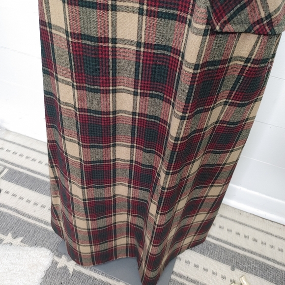 Vintage plaid wool maxi skirt size XS - Picture 3 of 8